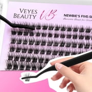 Veyesbeauty Dreamy Black Lash Clusters Airy Fluttery Curl, Large 196-Cluster Kit