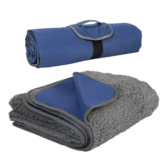 Manta de exterior Tirrinia impermeable con forro polar sherpa de 130 x 150 cm