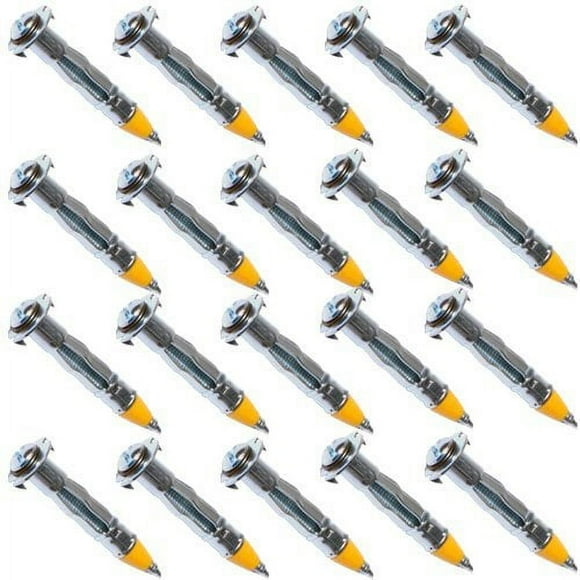 Topzone #6 - 1.5" inch Heavy Duty Zinc Plated Steel Hollow Drive Wall Anchors for 1/8" inch drywall board Pack of 20