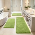 thumbnail image 5 of 3 Piece Bathroom Rug Set, 47 Inch Memory Foam Bath Mat Set, Soft Plush Absorbent Non Slip Floor Mats, Machine Washable Bathroom Rugs for Laundry Room Living Room Bedroom Home, 5 of 6