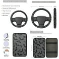 thumbnail image 3 of Yuyamidu 13 PCS Car Seat Cover Full Set Gray Bat Steering Wheel Cover Armrest Cover Cushion Safe Belt Pads Cup Holders Keychain for Most Cars SUV Van Truck Sedan, 3 of 6