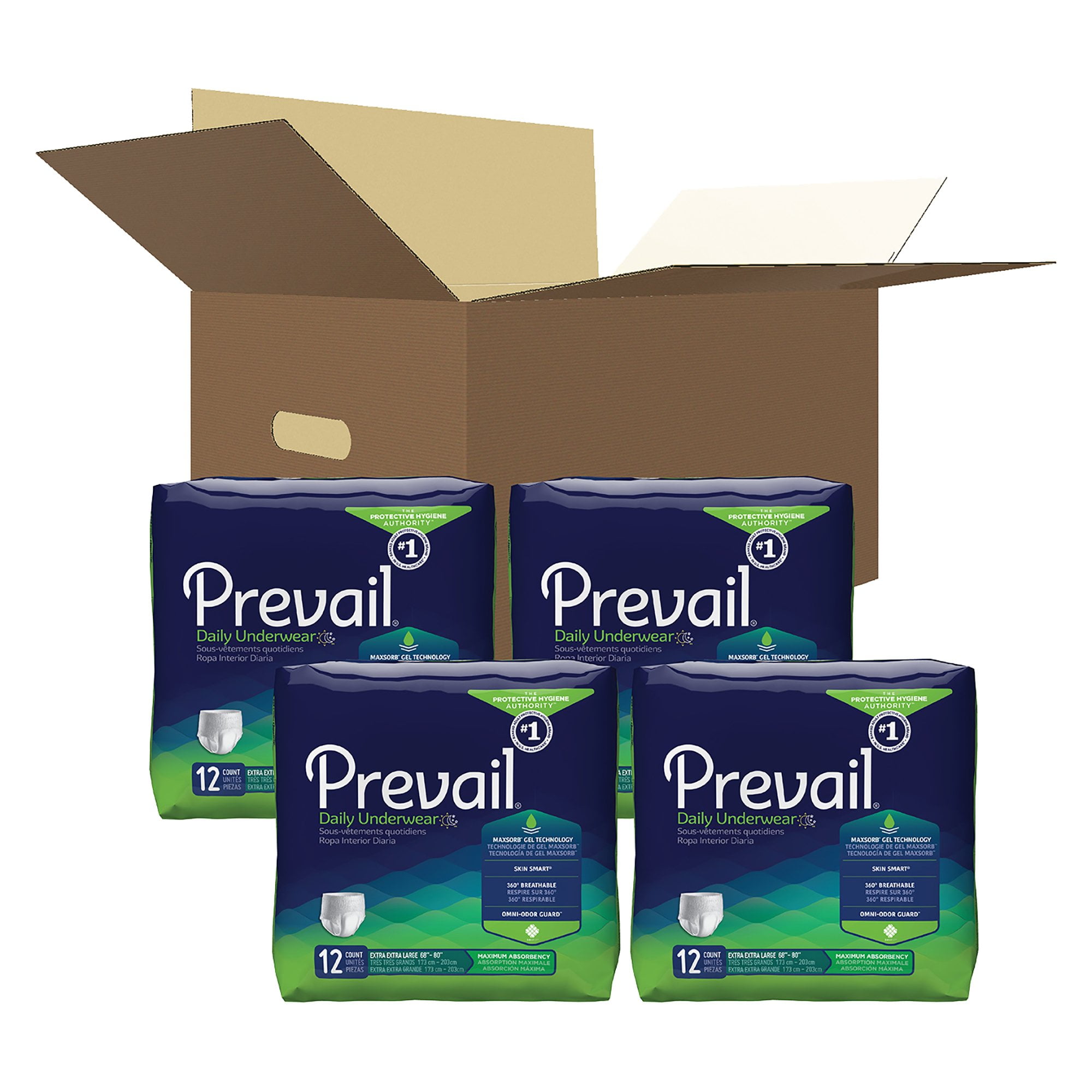 Prevail Daily Disposable Underwear 2X-Large, PV-517, Maximum, 48 Ct 