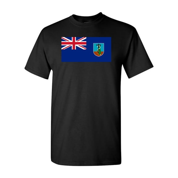 Montserrat Country Flag Adult DT T-Shirt Tee