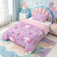 thumbnail image 2 of Manfei Cute Axolotl Twin Comforter Sets,Ocean Amphibian Print Bedding Set,Pink Reversible,2 Pieces,1 Comforter and 1 Pillowcase, 2 of 7