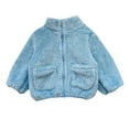 thumbnail image 1 of Gibobby Niños Niñas Abrigos De Lana Manga Larga Cremallera Completa Chaqueta De Niños Abrigo De Invierno Ligero Primavera Otoño Outwear(Azul, 4-5 Años), 1 of 4