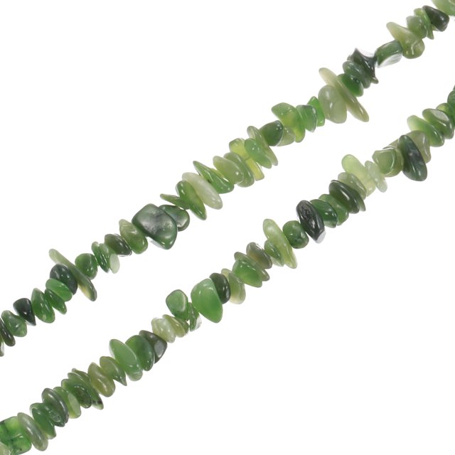 Uxcell 32 pulgadas 5-8 mm hebra de chips de piedra preciosa natural, cuentas de piedra irregular taladradas para manualidades de joyería (Verde)