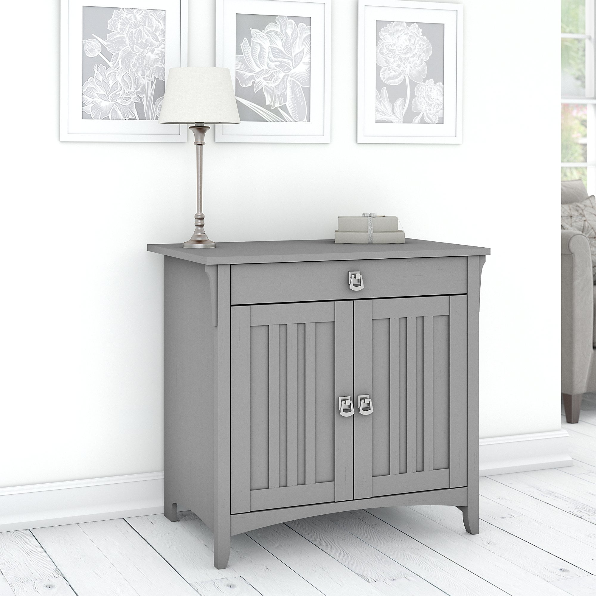 Bush Furniture Salinas Farmhouse Secretary Desk with Keyboard Tray