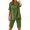 Green, variant on Linen Sets for Women 2 Piece Shorts Outfits Casual Summer Button V-Neck Short Sleeve Tops and Elastic Waist Shorts Outfit Sets