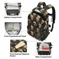 thumbnail image 5 of JIALIOU 14" Laptop Backpack Waterproof Airline Approved Stylish Casual Daypack for Travel Business College Work, Gold Skull, 5 of 8