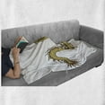 thumbnail image 6 of Dragon Soft Flannel Fleece Throw Blanket, Zodiac Large Claws Power Chinese Astrology Legendary Theme Illustration, Cozy Plush for Indoor and Outdoor Use, 60" x 80", Yellow White, by Ambesonne, 6 of 6