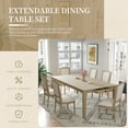 thumbnail image 4 of Harper & Bright Designs Rustic Extendable Dining Table Set for 6, 7 Pieces Rectangle Dining Table with 6 Upholstered Chairs, Kitchen Table Set with 2 Built-in Drawers, Natural, 4 of 17