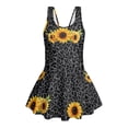 thumbnail image 6 of DISNIMO Little Girls Swimsuits Leopard Sunflower Print One-Piece U Neck Swim Dress Sleeveless Bathing Suit with Skirt Soft Elastic Swimwear for Summer Beach Vacation, 6 of 8
