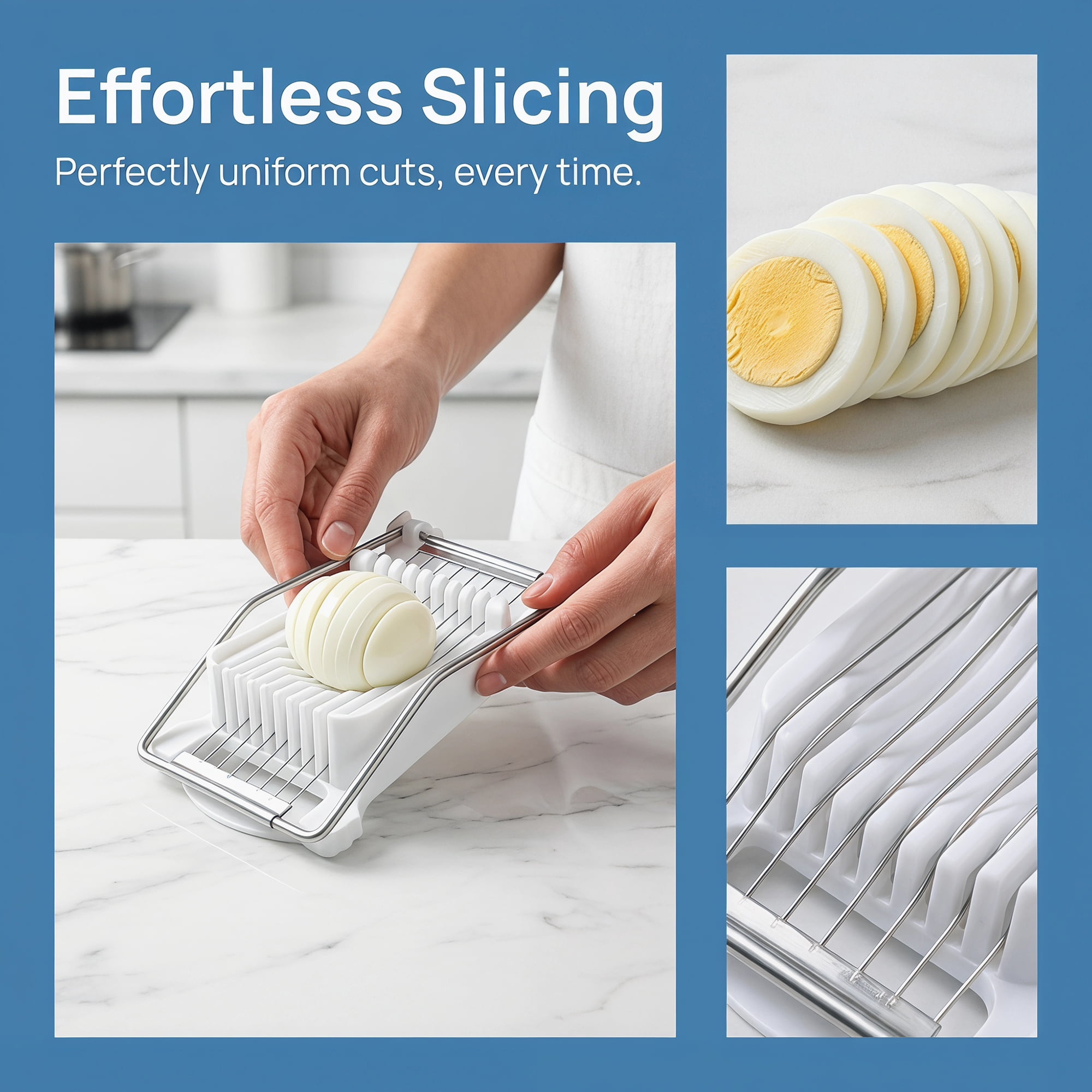 Unique Bargains Stainless Steel Wire Luncheon Meat Slicer for Cooking White 5"x7.8"