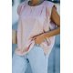 thumbnail image 3 of ABPHQTO Top de mujer con manga casquillo plisada de leopardo rosa, 3 of 5