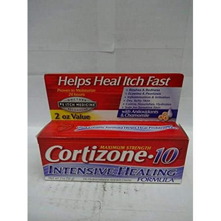 Cortizone-10 guérison intensive Formule 1% d'hydrocortisone Crème anti-démangeaison Force maximale, 2,0 OZ