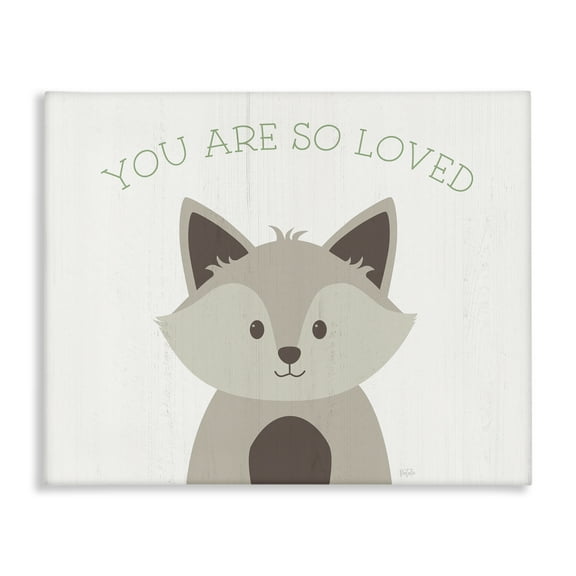 Stupell Industries So Loved Smiling Fox Animals Painting Wrapped Canvas Art Print Wall Art, 20 x 16