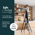 thumbnail image 2 of 4 Step Ladder for 10 Feet High Ceiling, Lightweight Foldable Ladder with Non-Slip Wide Pedals, Step Stool with Safe Handrail, Space Saving for Home, Kitchen, Indoor & Outdoor 300lbs - Black, 2 of 16