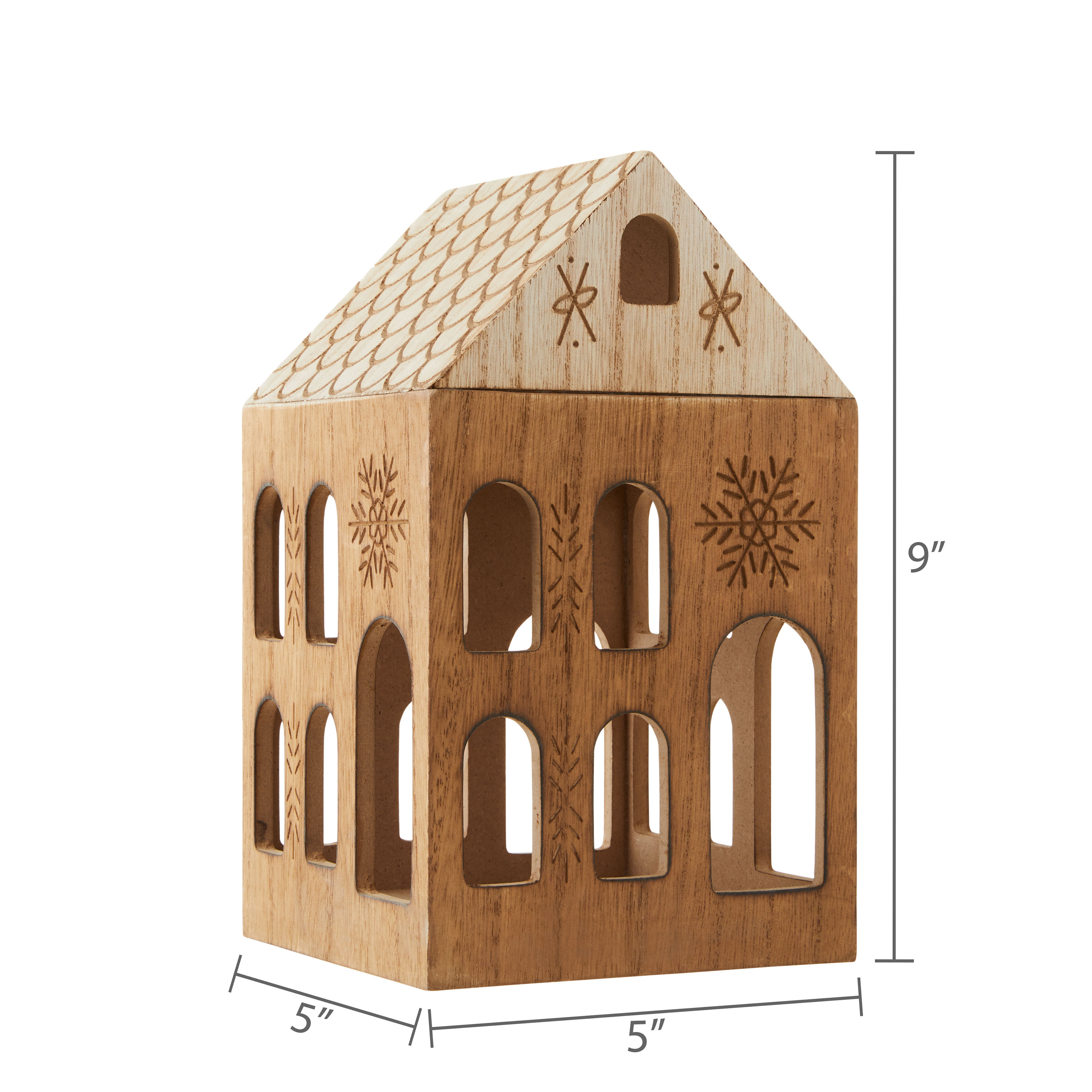 Wood House Christmas Decoration, Brown, 9.25", by Holiday Time