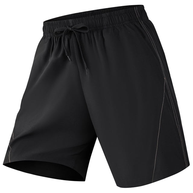 Men's Breathable Quick-Dry Beach Shorts Slightly Elastic Drawstring Loose Fit Sports Swim Trunks with Two Side Pockets