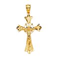 thumbnail image 1 of 14k Yellow Gold Religious Fancy Crucifix Charm Pendant (28mm x 18mm), 1 of 2