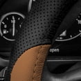 thumbnail image 3 of FH Group Perforated Genuine Leather Steering Wheel Cover Fits 14.5 - Brown, 3 of 4