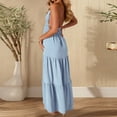 thumbnail image 7 of YABCSAZ Women's Maxi Dress Summer Casual Floral Printed Sleeveless Sundress V Neck Wrap Vacation Cocktail Long Dresses with Pockets, 7 of 7