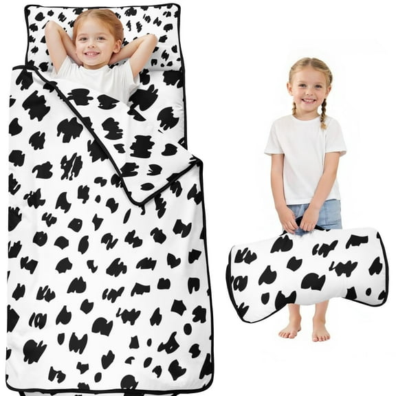 White and Black Of Leopard Print Toddler Nap Mats for Kids Preschool,Sleeping Mat Bag or Kids,Toddler Sleeping Bag,Toddler Nap Mat or Daycare