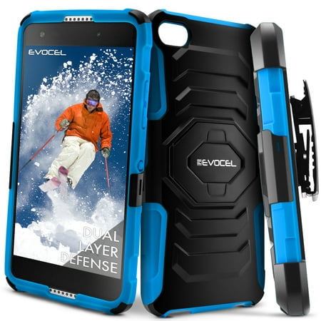Alcatel Idol 5 Case, Evocel [Belt Clip Holster] [Kickstand] [Dual Layer] New Generation Phone Case for Alcatel Idol 5, Blue