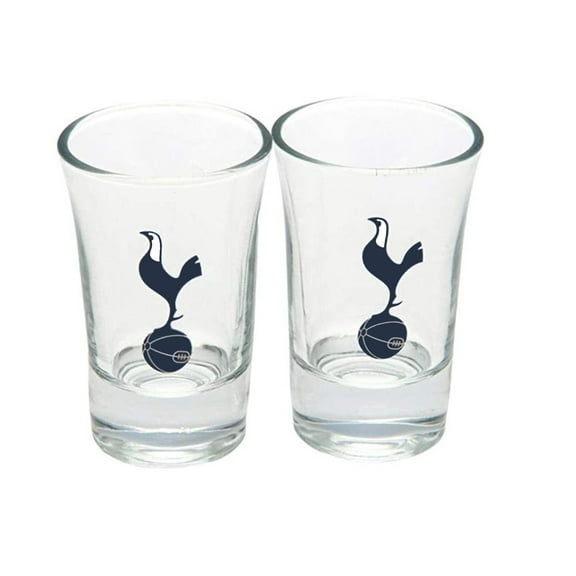 Forever Collectibles Tottenham Hotspur 2 Oz Rounded Glass Shot Glasses, Set of 2