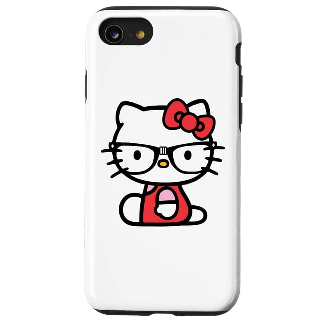 Funda para teléfono Hello Kitty con gafas nerd para iPhone SE 7/8