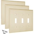thumbnail image 1 of Sleeklighting 3 Pack Plastic Ivory Look Outlet Covers | 3 Gang Toggle, 1 of 1