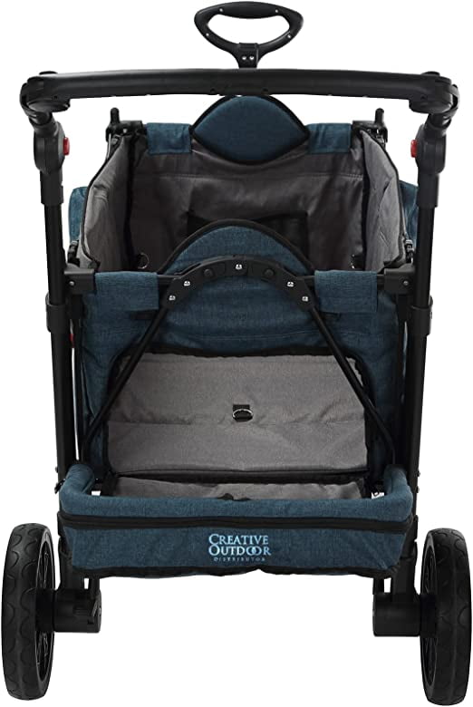 Creative Outdoor Push Pull Titanium Series Folding Wagon Stroller Cart Navy Blue