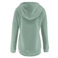 thumbnail image 4 of Daznico Women Casual Half Buttons Sweatshirt Hooded Strap Long Sleeve Loose Top Drawstring Hoodies with Pocket,Women's Hoodies & Sweatshirts-Green-XXL, 4 of 5