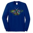 thumbnail image 2 of Wild Bobby, Colorful Rainbow Patterned Butterfly Animal Lover Mens Long Sleeve Shirt, Royal, X-Large, 2 of 3