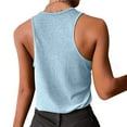 thumbnail image 4 of Patlollav Tank Top for Women Under $10.00, Women's Round Neck Tank Top Casual Sleeveless T-Shirt Solid Color Snap Button Vest, 4 of 6