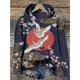 thumbnail image 2 of Sudadera con capucha acogedora con estampado de grulla japonesa y flor de cerezo para mujer, sudaderas con capucha Harajuku, suéter informal de gran tamaño, conjuntos de la vieja escuela, tops, 2 of 5