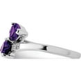 thumbnail image 4 of Sterling Silver Rhodium Amethyst & Diamond Heart Ring (Size 7) Made In India qdx425-7, 4 of 5
