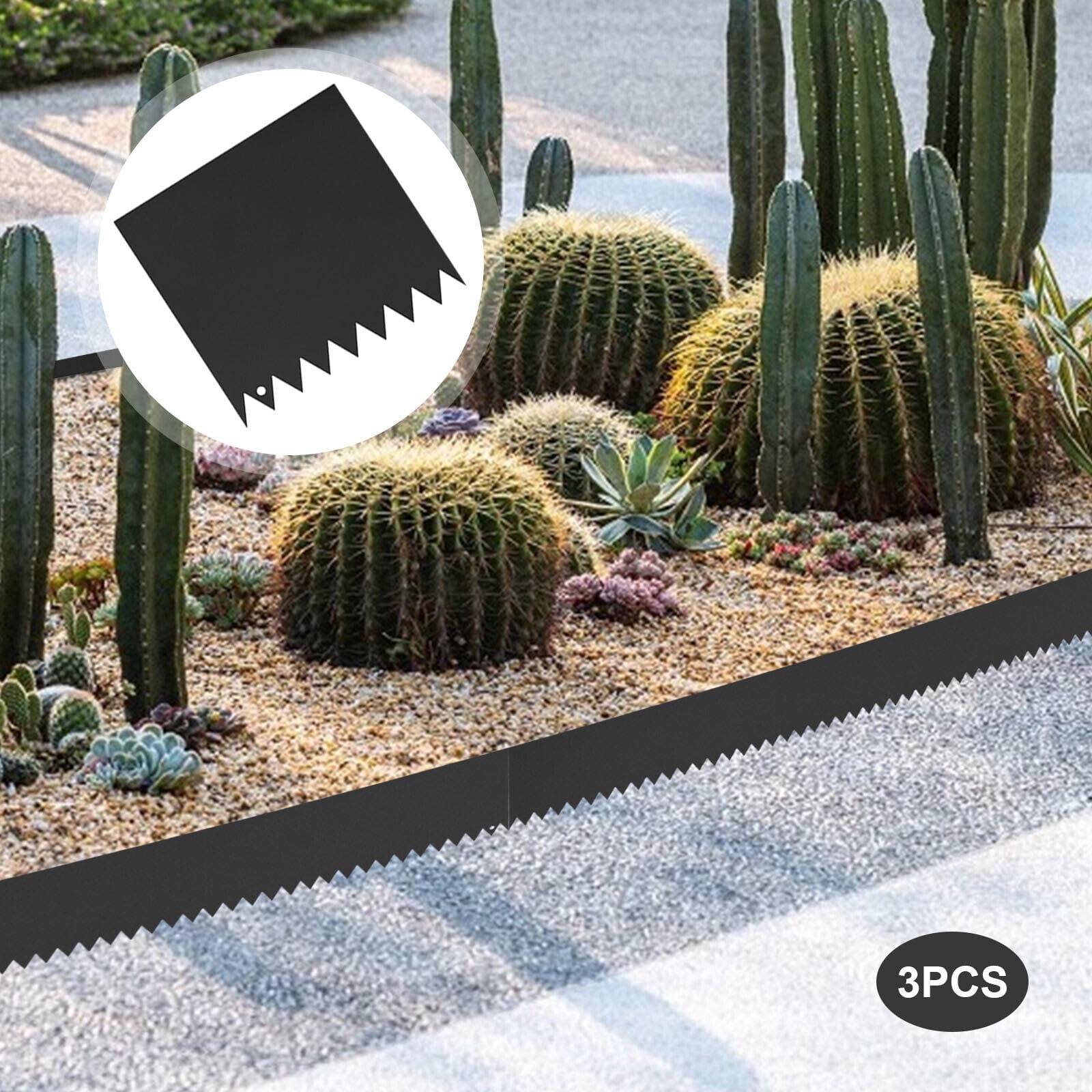 3Pcs 9.7ft Metal Landscape Edging Steel Lawn Edging Black Outdoor Yard Barrier