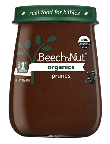 Beech-Nut Organics Stage 1 Non-GMO Baby Food, Prunes, 4 oz Jar