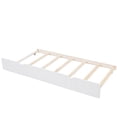 thumbnail image 6 of Twin Daybed with Trundle, Wooden Sofa Bed Frame, Twin Size Daybed with Twin Size Trundle, Wood Slat Support for Living Room Guest Room Bedroom, No Box Spring Required, White, 6 of 9