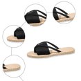 thumbnail image 5 of Rokment Women's Straw Flip Flops Flat Slides Sandals Bohemian Beach Stylish Casual Dress Slip on Lightweight Comfortable Walking Slippers Summer Black Size 6, 5 of 7
