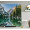 thumbnail image 1 of Ambesonne Nature Fall View Lake Mountain Shower Curtain Set, 1 of 1