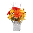 thumbnail image 1 of Flor artificial de otoño con jarrón, jarrón de jarra, arreglo floral de cosecha, flor de otoño falsa en cubo de hierro para boda en balcón Estilo C, 1 of 8