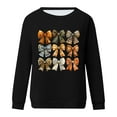 thumbnail image 4 of QATAINLAV Chandails à Manches Longues pour Femmes pour la Sensibilisation au Cancer du Sein, Mignon Chandail à Col Rond Imprimé Blouse 2025 Automne Tunique Décontractée Hauts Rabais de 90 % Liquidation Noir P, 4 of 5