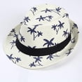thumbnail image 5 of Straw Beach Hat Straw Hat Straw Fedora Hat Panama Fedora Hat Straw Panama Hat Tropical Printed SunHat Straw Hat, 5 of 9