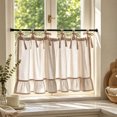 thumbnail image 5 of Curtain Tier Bow Ruffled Window Valance For Kitchen Small Window Decoration, 5 of 9