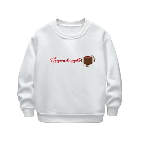 CYRBOKO Sweatshirts for Girls, Loose Thermal Crew Neck Long Sleeve Fall Tops White Size 10 T