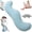 Blue-m-thickened, variant on Extra Large Pea Pod Body Pillow for Side Sleeper,S Shaped Full Body Support Pillow for Adults, Long Bolster Hug Pillow with Cooling Fabric, Soft Ergonomic Pillow for Back (Pink-M)
