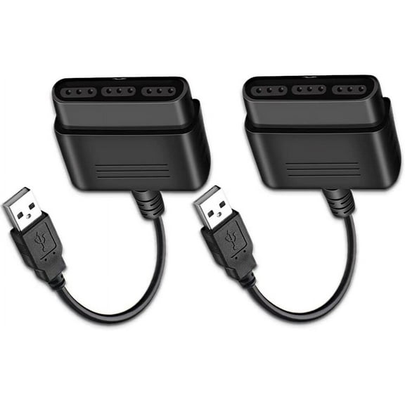 For PS2 Controller to USB Adapter Converter Cable (2 PACK)