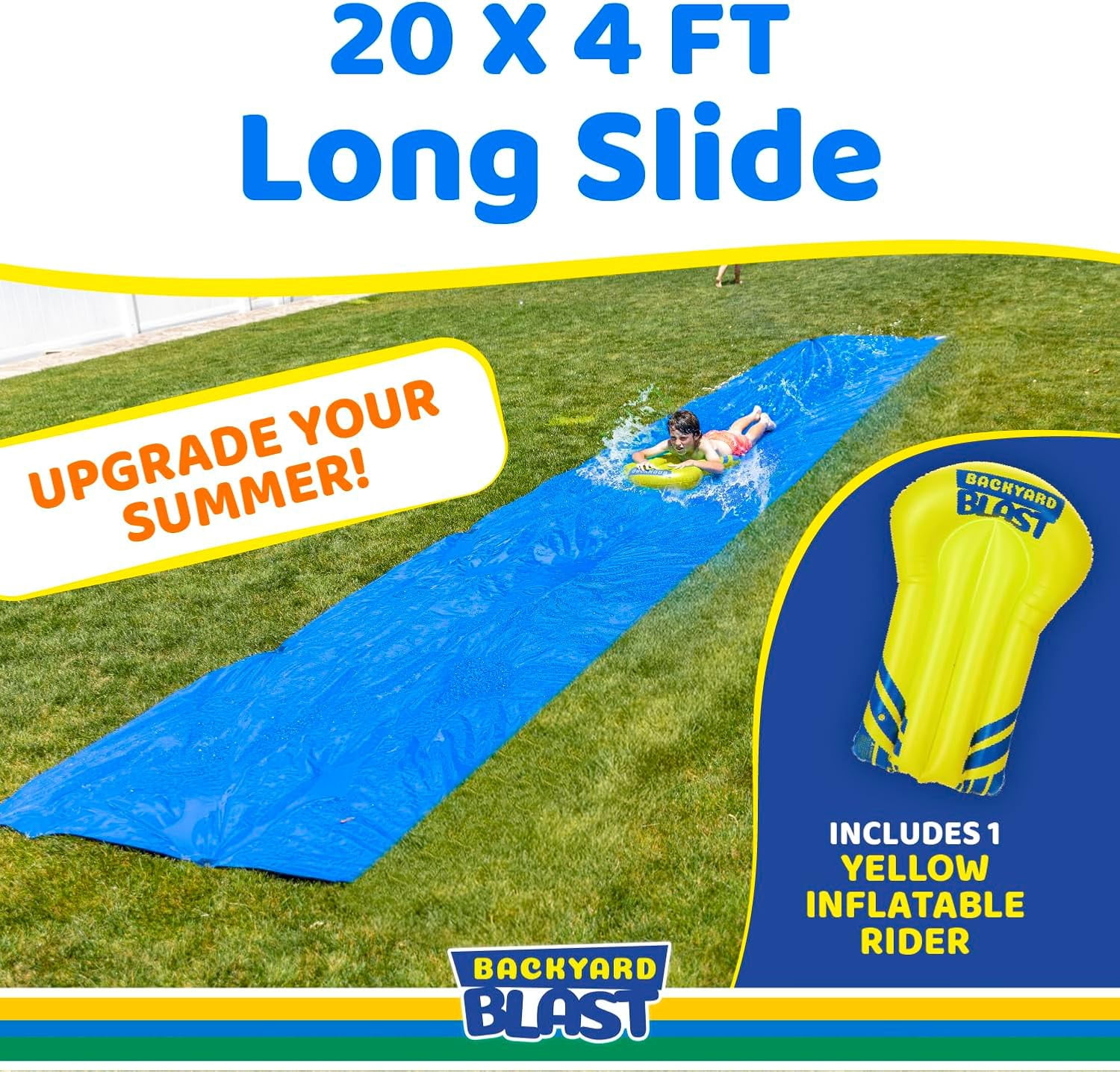 Giant Waterslide for Adults and Kids - Heavy Duty Large Slip Water Slide for Kids Backyard Outdoor Water Play includes Inflatable Riders - 20